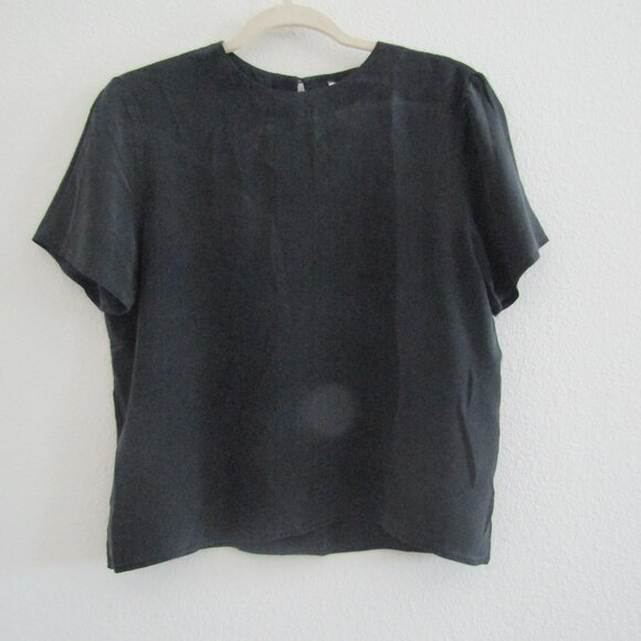 Jack Mulqueen Silk Top Black Medium Timeless Classic Capsule Wardrobe - Picture 1 of 10